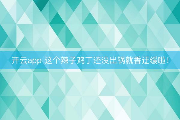 开云app 这个辣子鸡丁还没出锅就香迂缓啦！